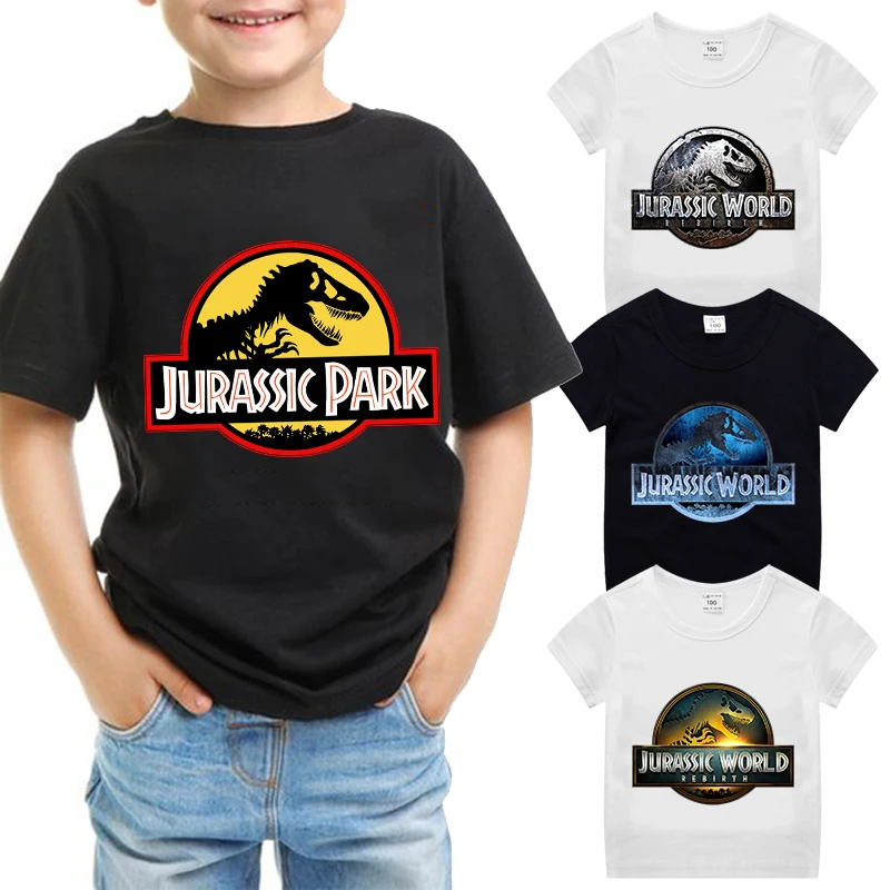 Jurassic World Rebirth Camiseta de algodón manga corta para niños