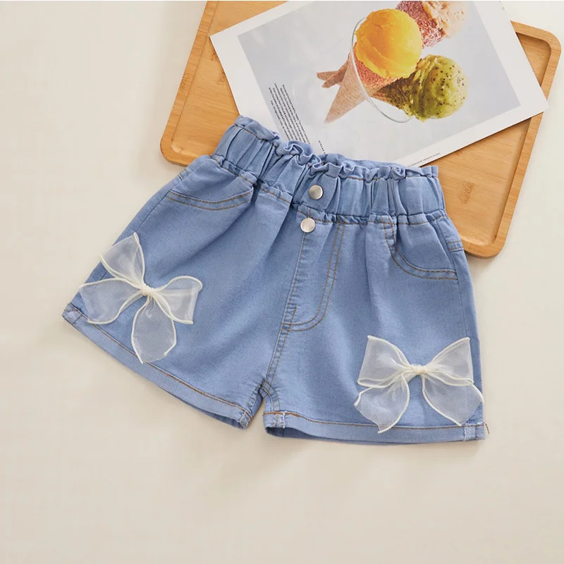 1 Uds. Ropa vaquera bonita y fresca de verano para niños, pantalones cortos, pantalones vaqueros, ropa para niños y niñas, pantalones cortos informales, pantalones infantiles - imagen 4