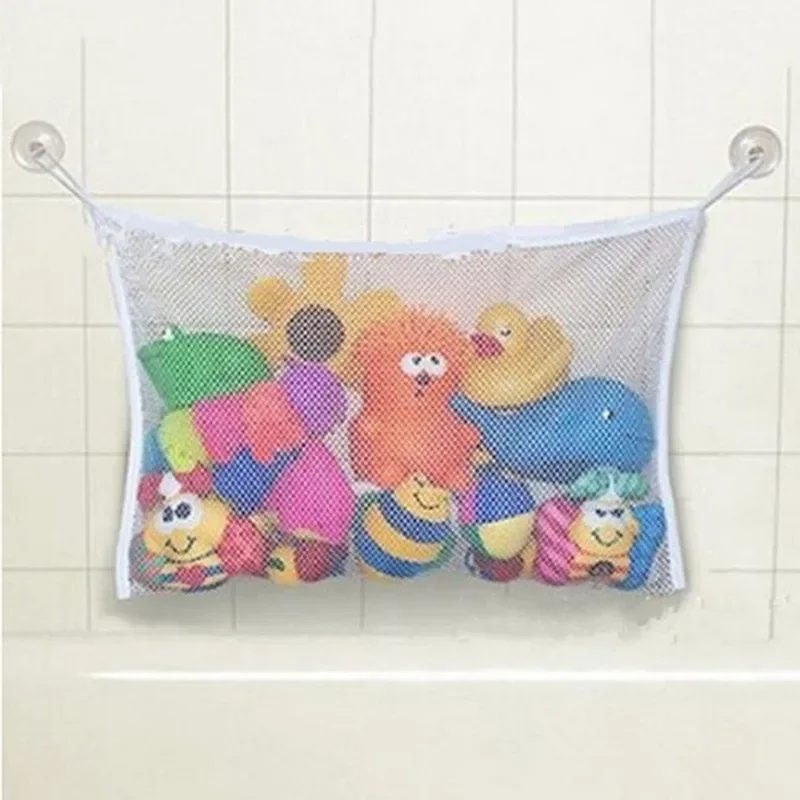 Bolsa de baño de malla para baño de bebé, cesta de dibujos animados para niños, red de juegos para niños, tela impermeable, juguetes de arena, organizador de almacenamiento para playa - imagen 2