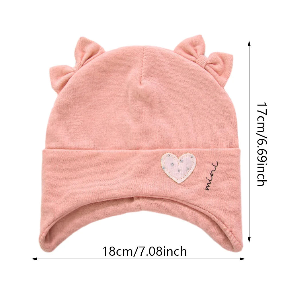 Gorro turbante de algodón para bebé con orejas y bordado corazón - imagen 5