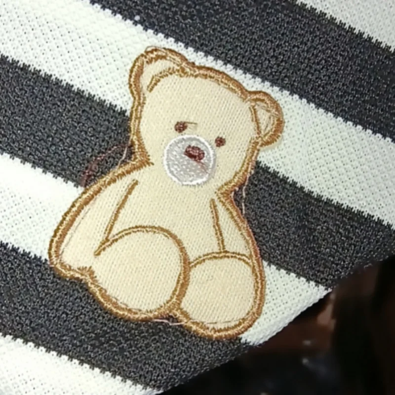 Vestido de verano para niña con estampado de oso y rayas - imagen 4