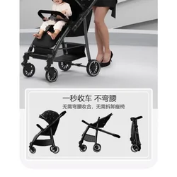 Cochecito de bebé reclinable y plegable - Carrito bidireccional