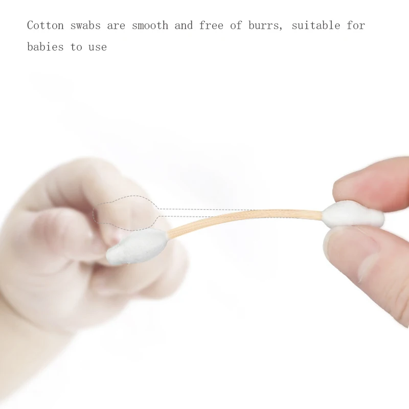 Hisopos de algodón para bebé, palo de limpieza de orejas y nariz con doble punta para niños, hisopo de algodón de bambú para limpieza de maquillaje multifuncional - imagen 3