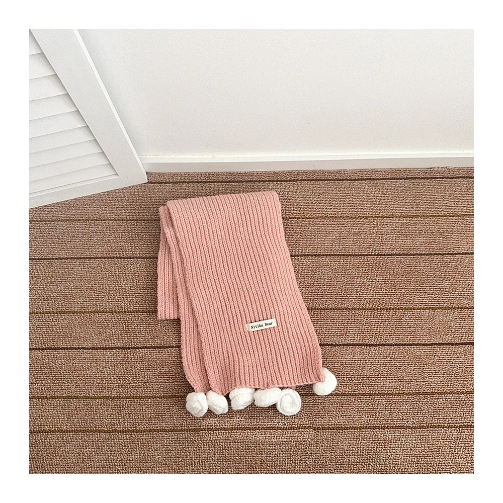 Bufanda de invierno para niños, 2-8T, letras adhesivas, cálida bufanda tejida para niñas, accesorios bonitos a prueba de viento para niños - imagen 5