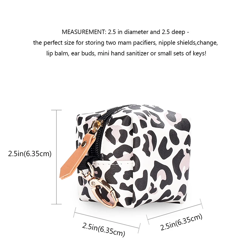 Caja con Clip para chupete de bebé, soporte para chupete impermeable de PU, funda para pezones para bebés, puede colgar bolsa de mamá, portátil multifuncional - imagen 4