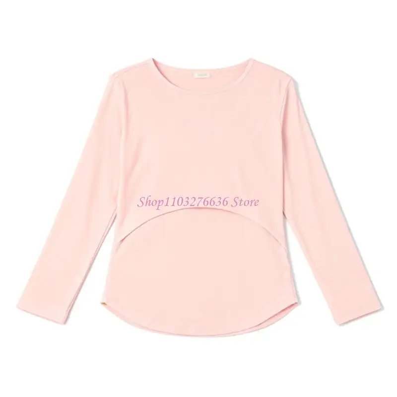 Camiseta de lactancia de algodón cómoda y segura discreta maternidad - imagen 3
