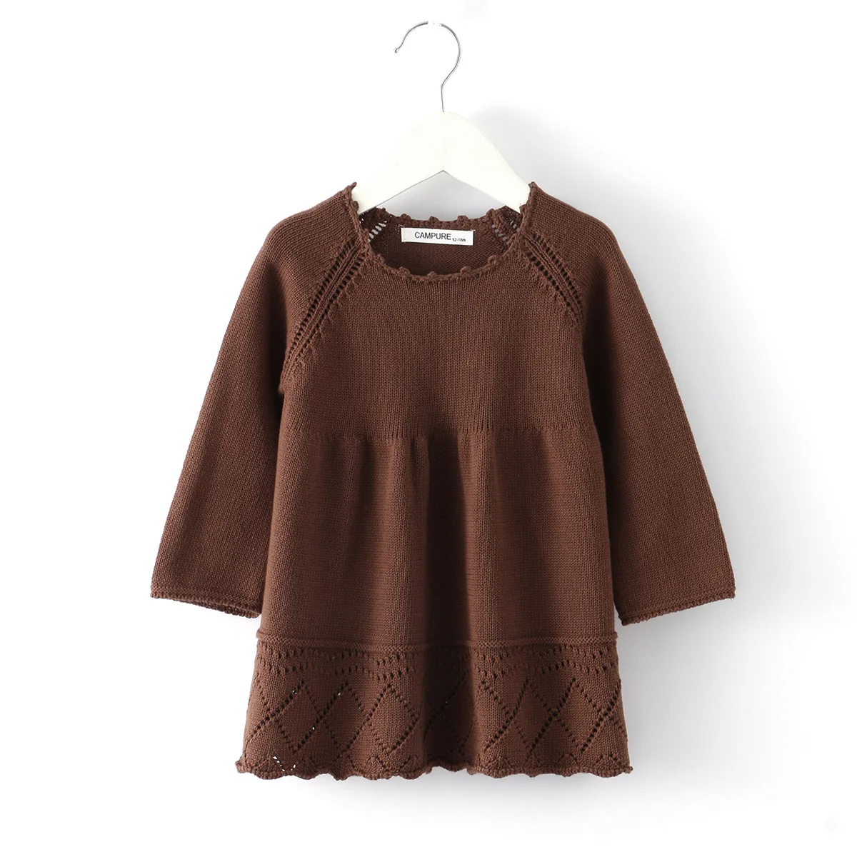 Vestido suéter de punto de algodón para niña pequeña, ropa informal de manga larga para primavera y otoño - imagen 2