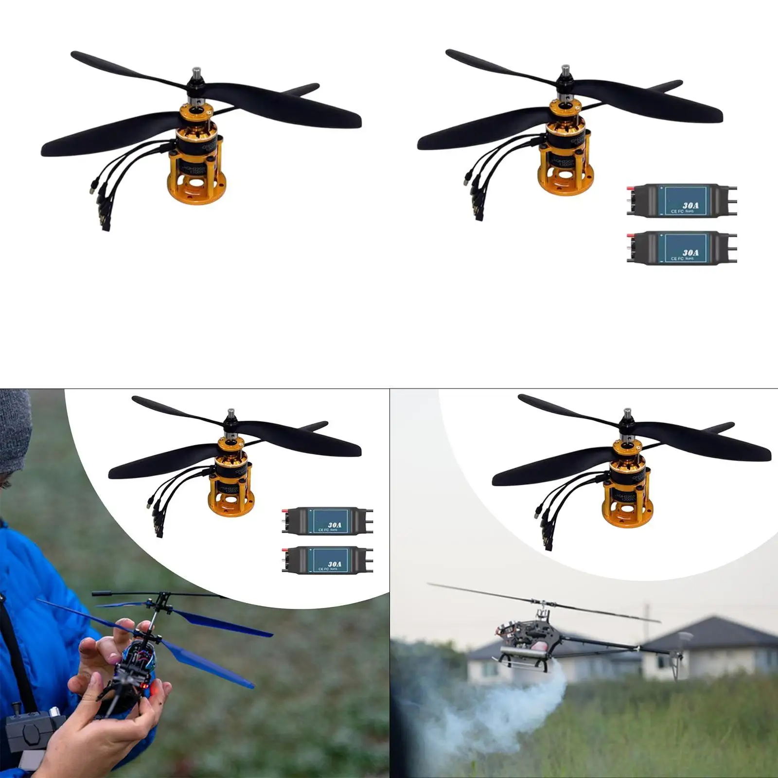 High Speed Propeller RC Plane Helicopter RC Aircraft Parts Remote Control Aircraft Double Propellers for RC Multirotors Plane