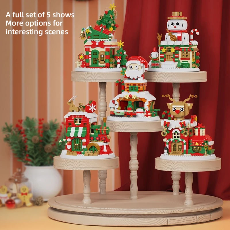 Juego de construcción casita de nieve con muñeco para Navidad - imagen 2