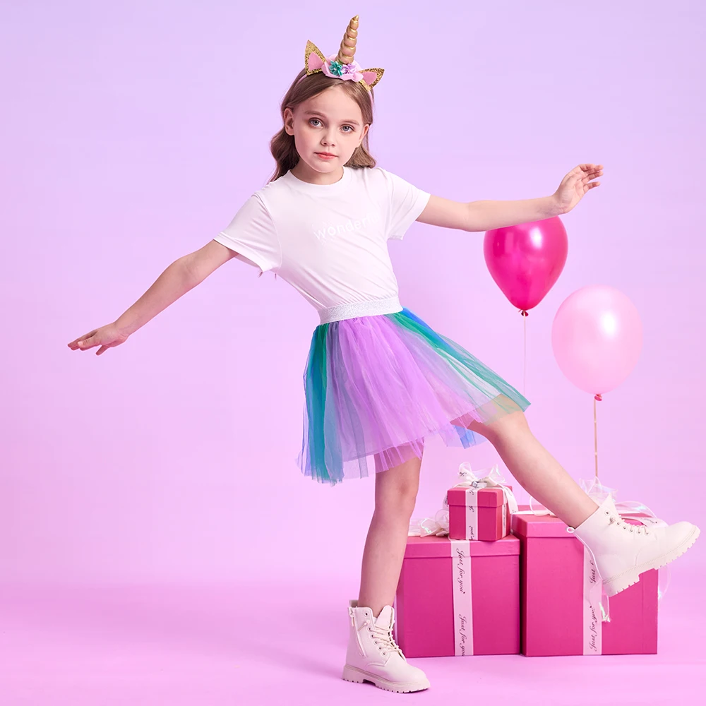 Tutu de gasa para niñas DXTON – Falda bailarina elegante