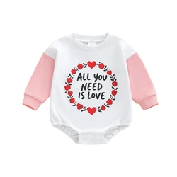 ViSgogo Mameluco bebé manga larga con estampado de flores y corazones