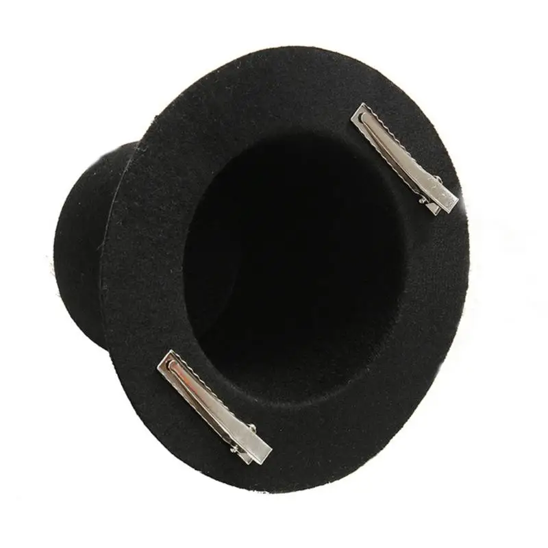 Horquilla steampunk para niños – fieltro forma sombrero remaches mini punk - imagen 3