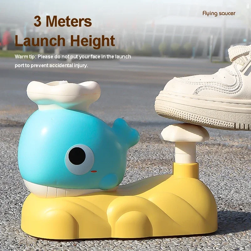 Juguetes lanzadores de aire para niños, platillo de disco volador, lanzador de pies, juegos de interior y exterior, máquina de remojo, juguete de salto para niños, Navidad