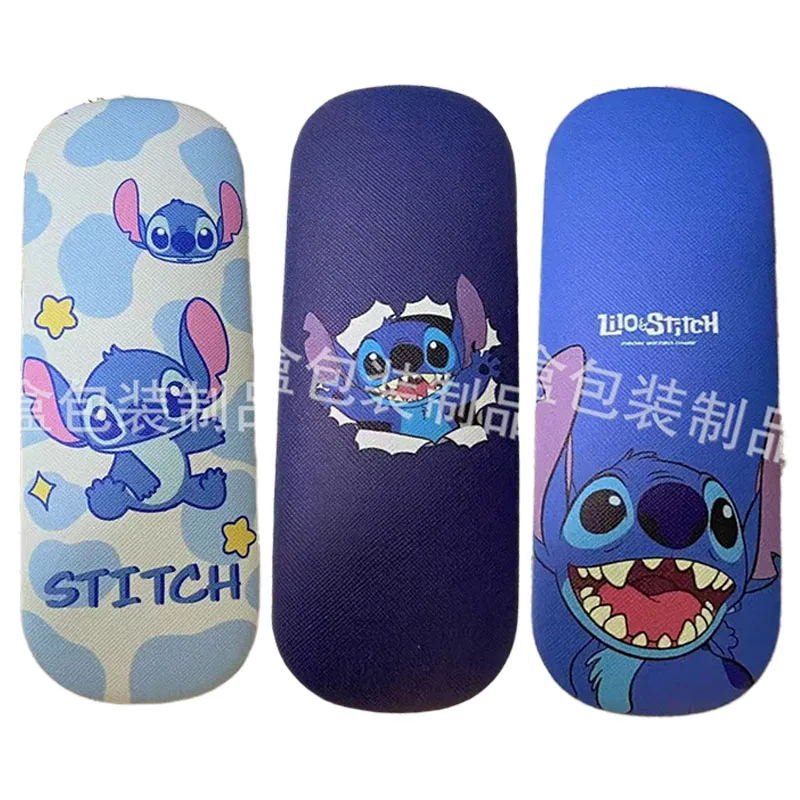 Caja de gafas dura de moda de Stitch de Disney, estuche de gafas de concha de mano de alta calidad con dibujos animados para hombres y mujeres, estuche para gafas de lectura