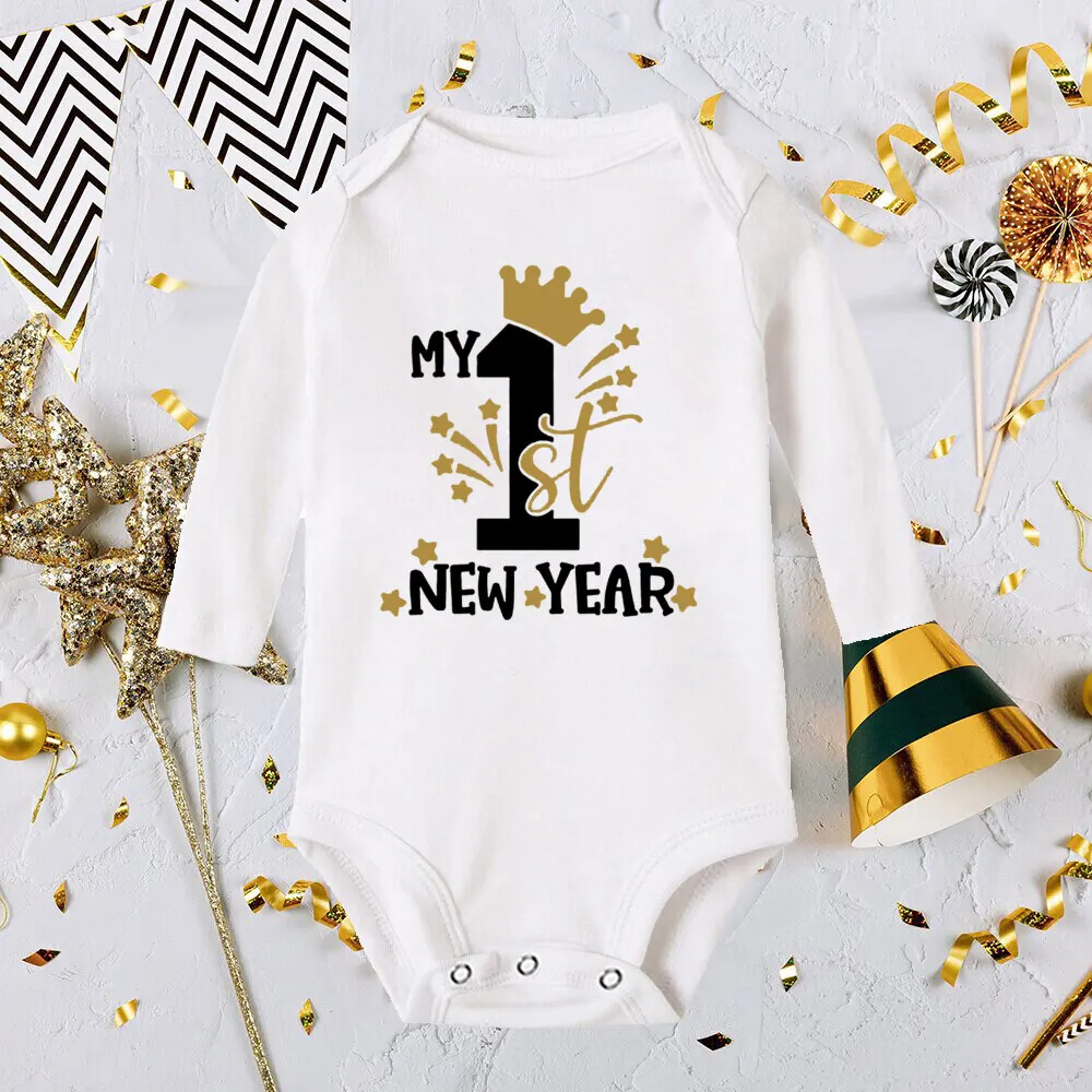 Mi primer año nuevo 2025, Body para bebé, pelele infantil, regalo de Año Nuevo para bebé, mono de manga larga para niño, ropa, regalos de ducha para recién nacido - imagen 3