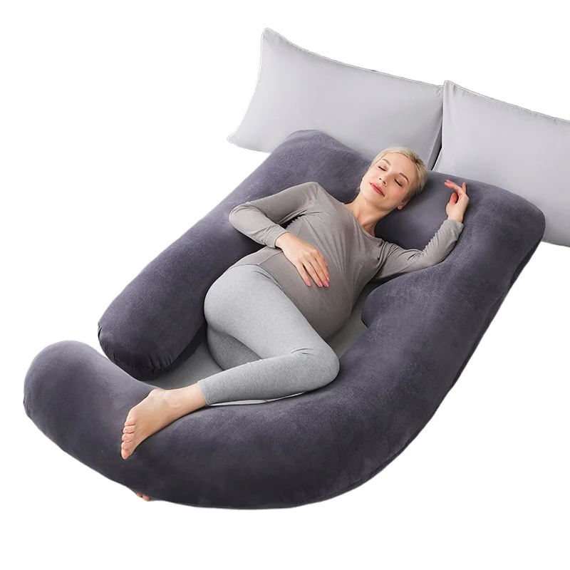 Almohada de embarazo, almohada en forma de J para mujeres embarazadas, almohada de maternidad multifuncional, cojín de maternidad para dormir lateral lavable - imagen 5