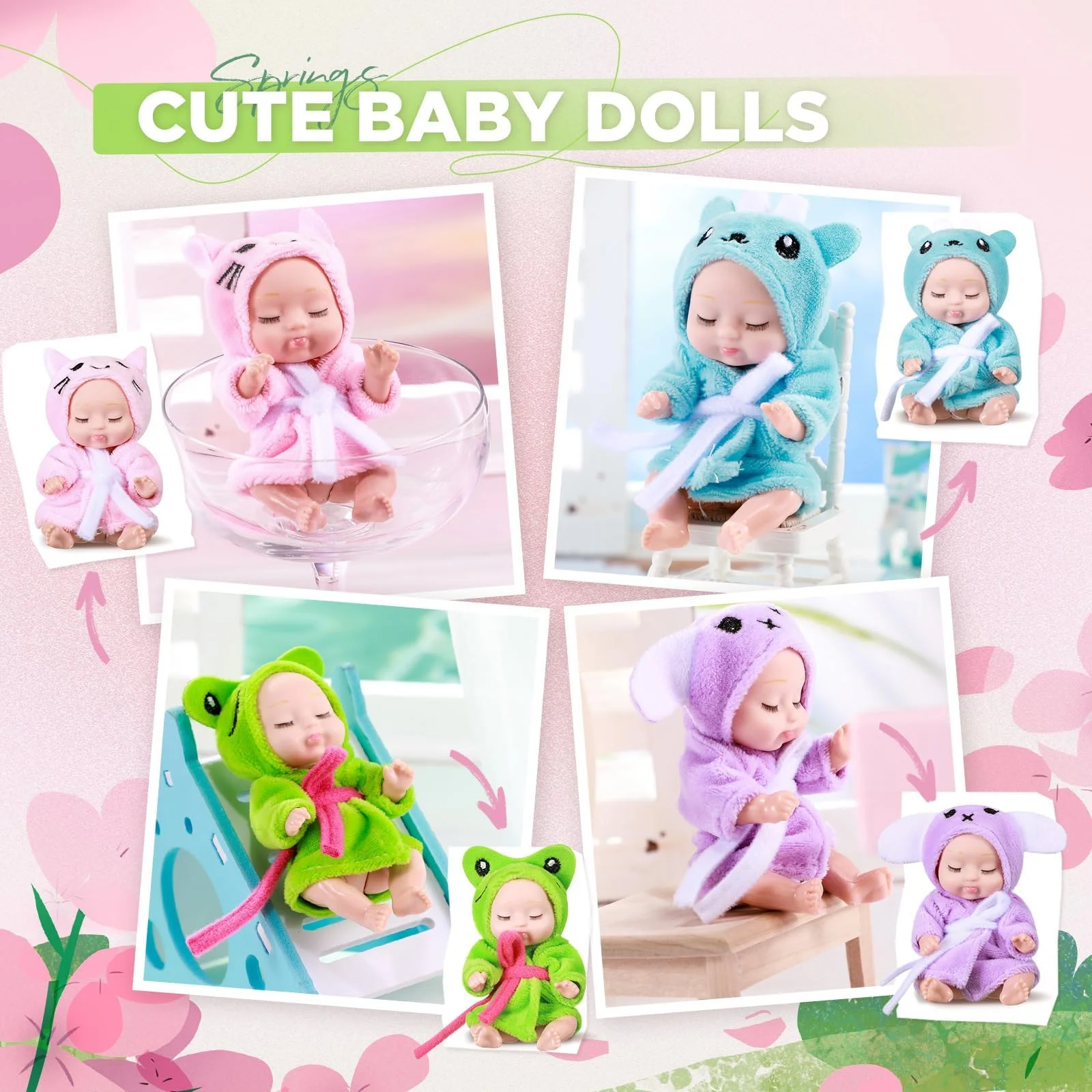 Mini muñeca bebé reborn para dormir – Set de princesa - imagen 5