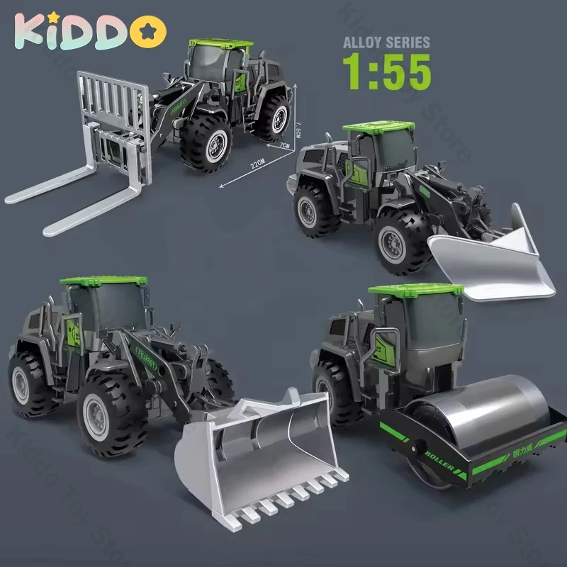 Camión fundido a presión de ingeniería de aleaciones, coche de juguete, modelo de construcción, vehículo, cargador, Tractor, grúa, excavadora, juguetes para niños, colección de regalos