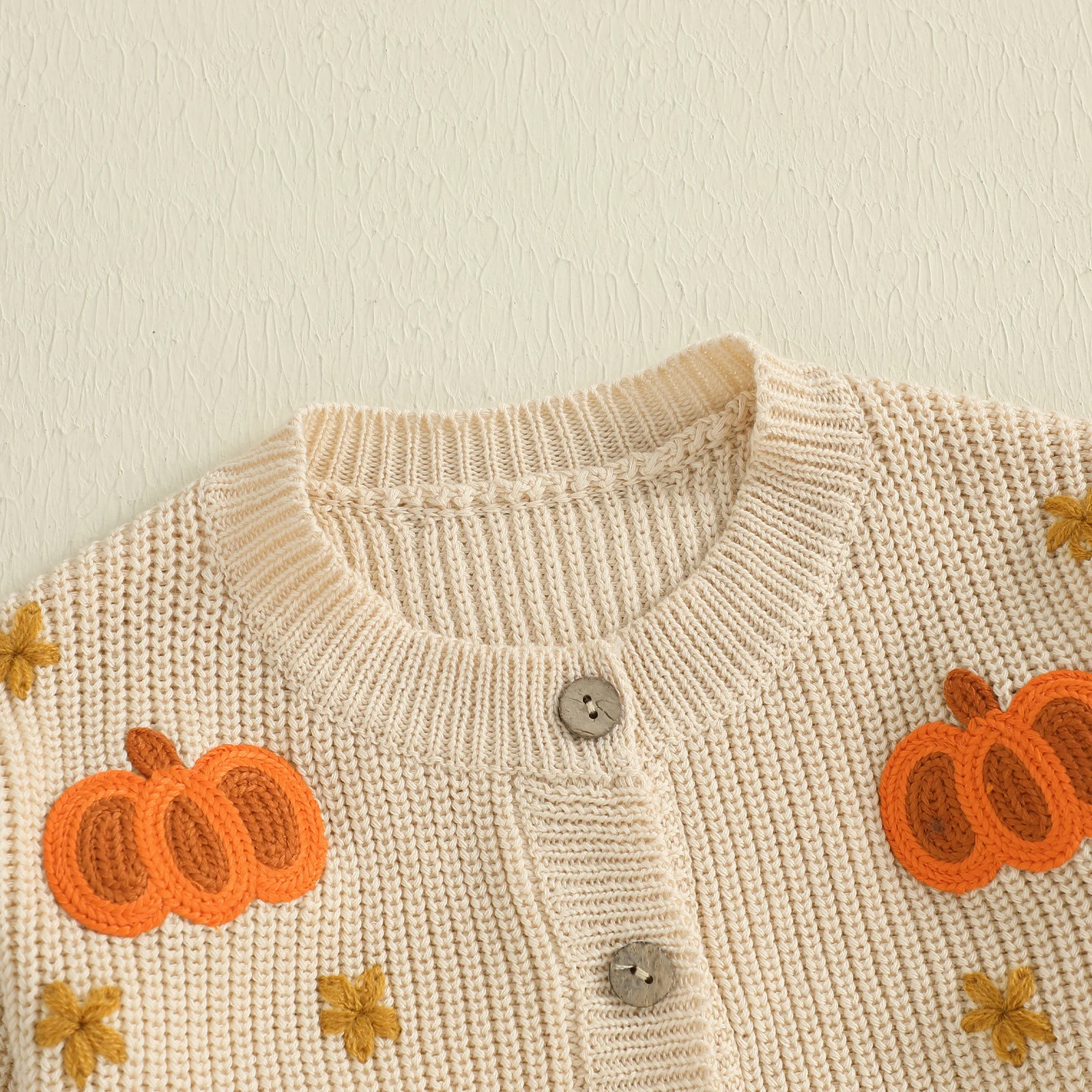 VISgogo-suéter de Halloween para niñas de 0 a 4 años, cárdigan con botones y patrón de calabaza, prendas de punto para niños pequeños, ropa cálida de otoño - imagen 3