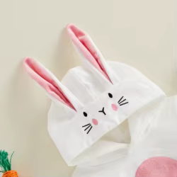 Mono de bebé con capucha y orejas de conejo para Pascua