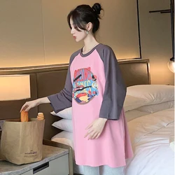 Camiseta premamá de algodón transpirable para primavera y verano