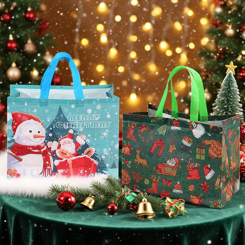 Juego de accesorios de decoración para almacenamiento de regalos de Navidad, bolsos no tejidos de 33x25x17cm con pegatina de burbujas 3D, recuerdo de fiesta, regalo de Carnaval ZYF - imagen 3