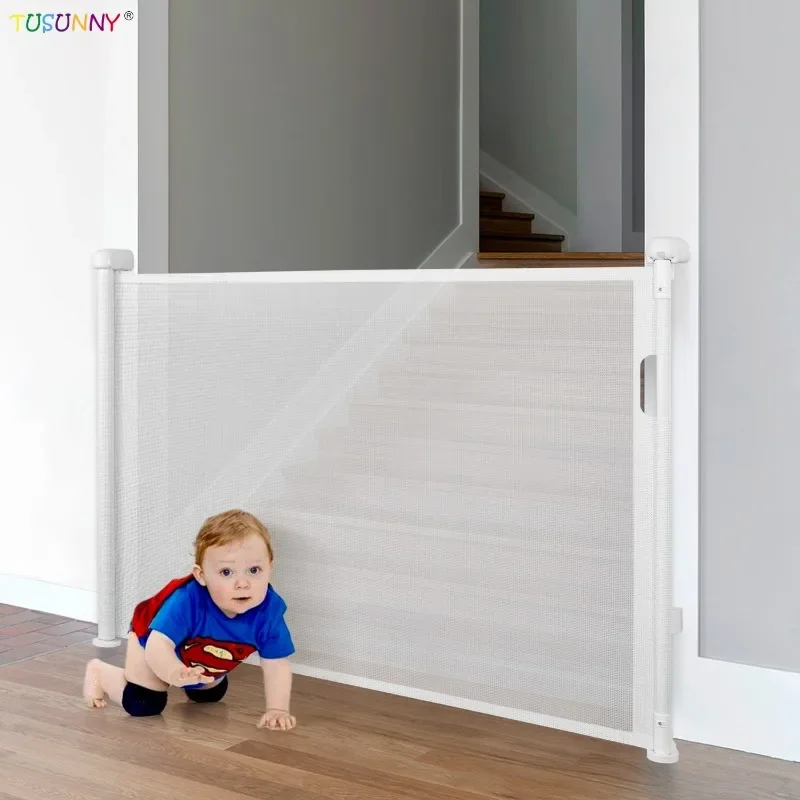 Barrera retráctil de seguridad para bebés – Protector de puertas y escaleras - imagen 5