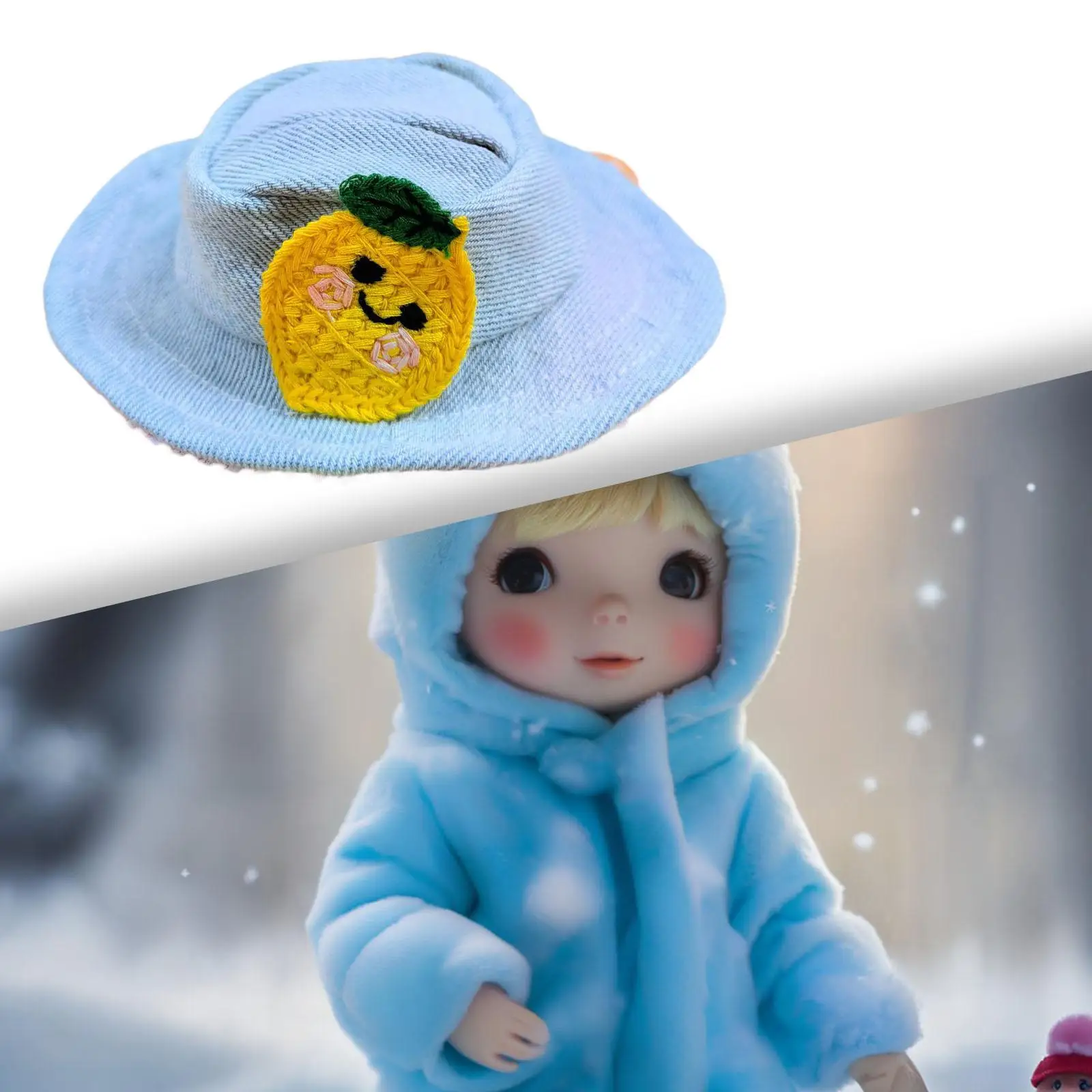 Fruit Cowboy Hat Coordination for Kids Birthday Gift Doll Hat for 17cm Dolls