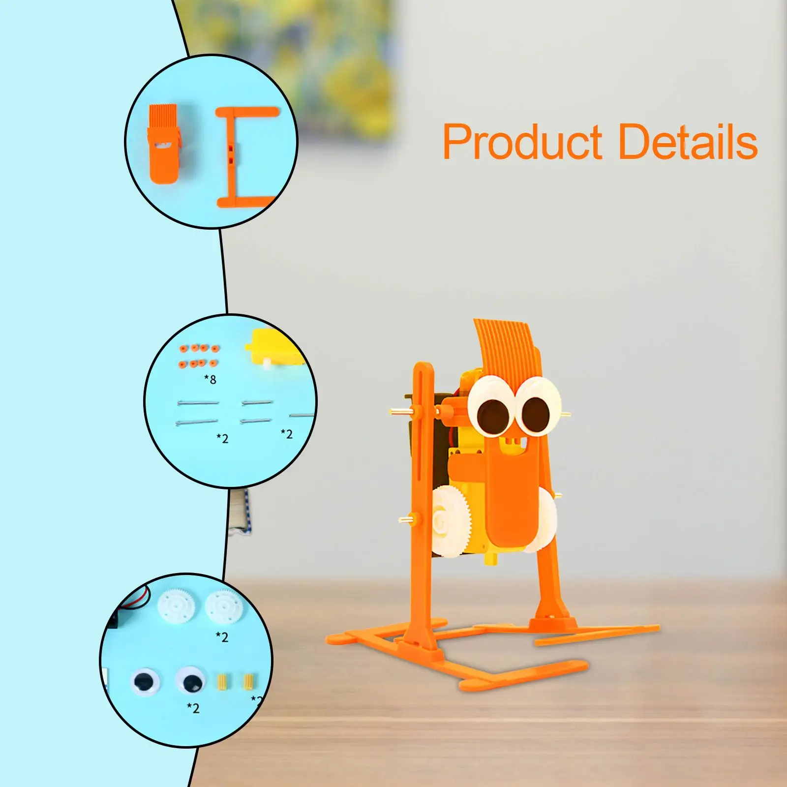 Kit de robot para caminar, paquete de material de modelo de robot, fácil montaje, juguetes científicos, experimentos científicos DIY para niños mayores de 7 años - imagen 5