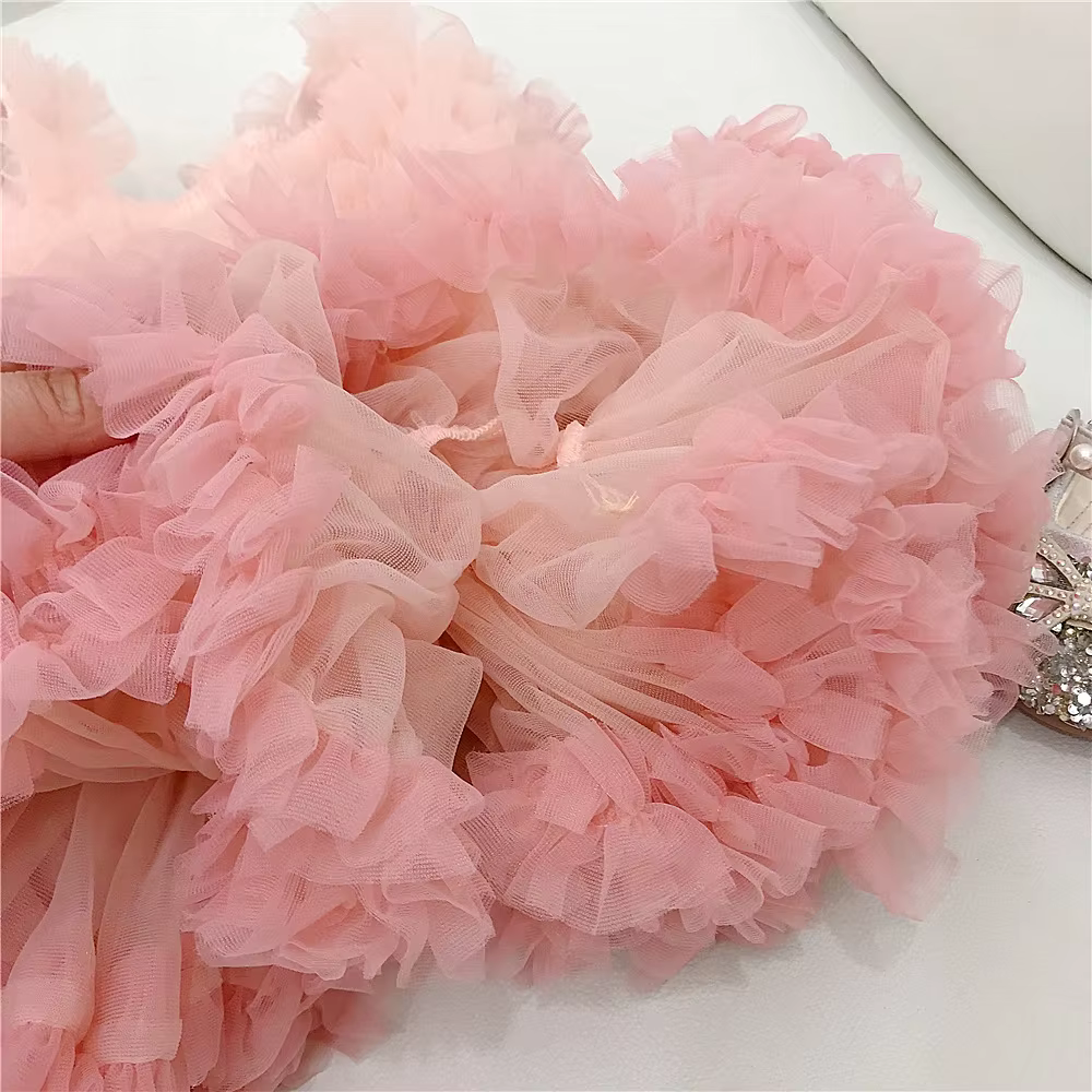 Somenie Vestido tutú de tul esponjoso para niña – Fiesta de princesa - imagen 2