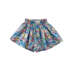 Shorts de verano para niña con volantes - Estampado floral