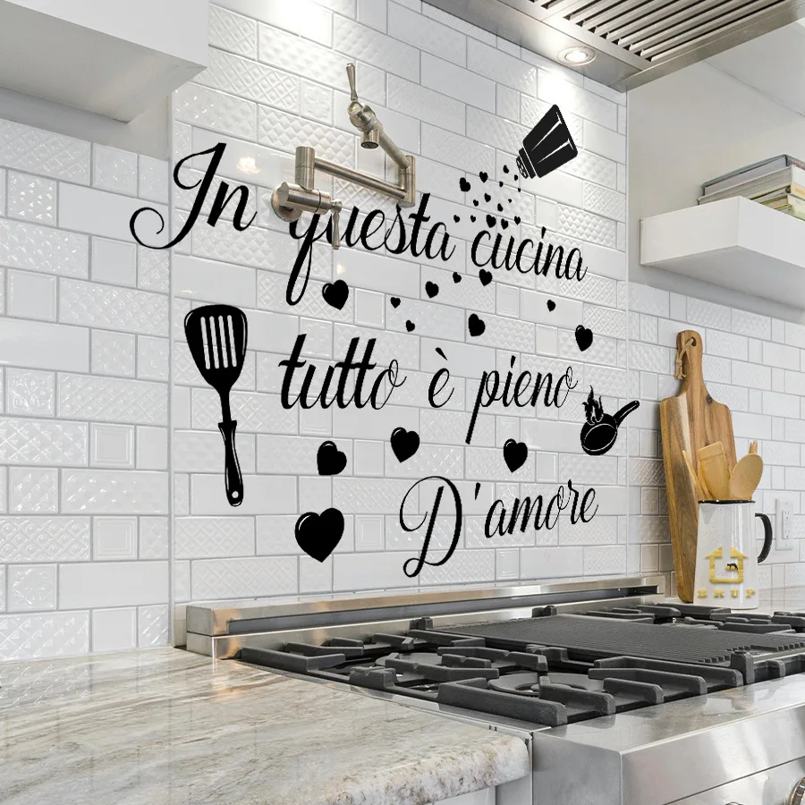 Adhesivo autoadhesivo para pared, utensilios de cocina españoles negros, estilo ins, cocina, restaurante, decoración de pared - imagen 4