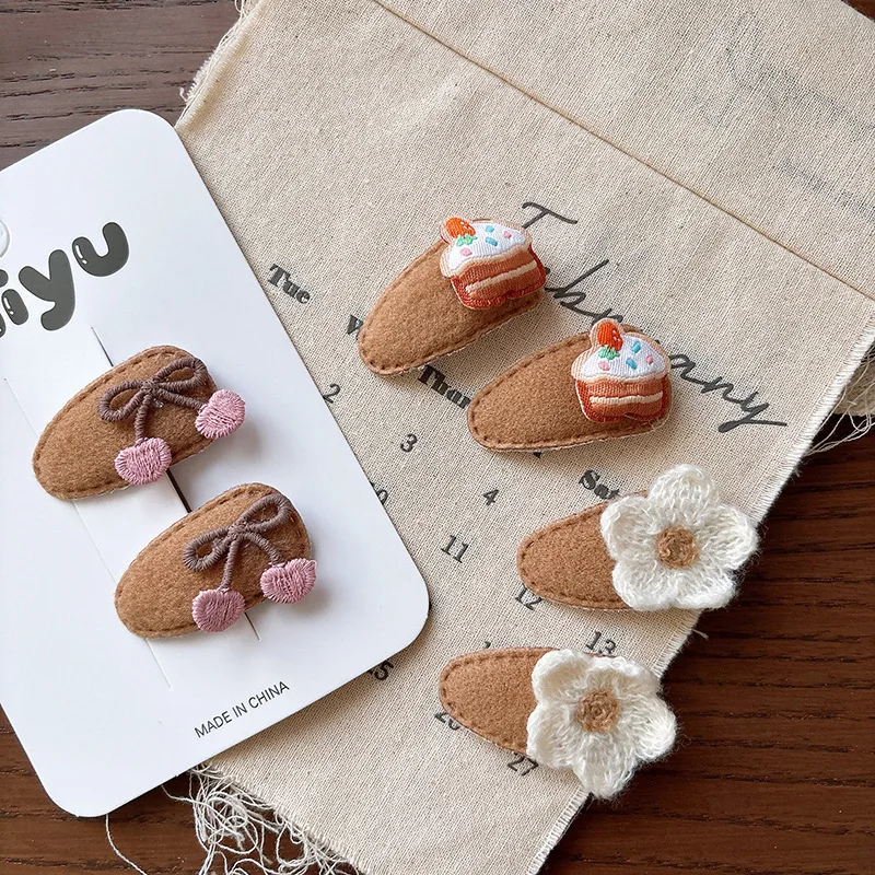 Nuevo Color café con leche versátil pequeña gota de agua niños flequillo horquilla bebé flor dibujos animados BB Clip - imagen 3