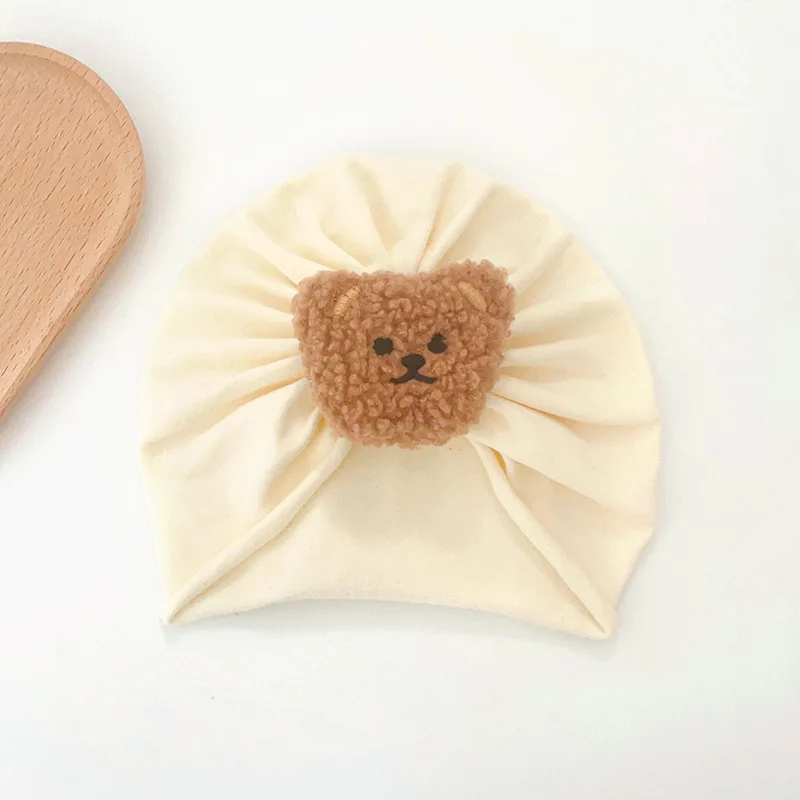 Gorro de bebé de algodón suave con orejitas de osito para invierno - imagen 4