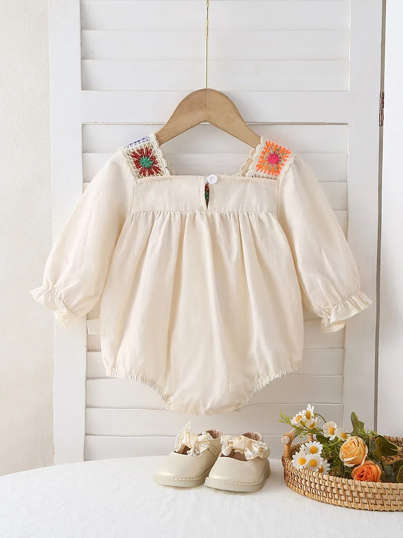 MILANCEL nuevo mono de otoño para bebé de 3 a 18M lindo bordado niñas mono para niños pequeños suelto coreano infantil de manga larga de una pieza - imagen 2