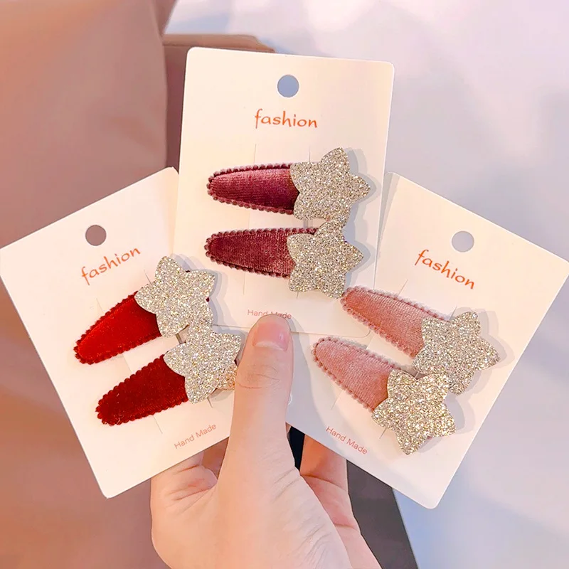 2 uds estrellas brillantes horquilla para niños flequillo Clip horquilla lateral pasadores sombreros niñas niños mujeres accesorios para el cabello - imagen 2