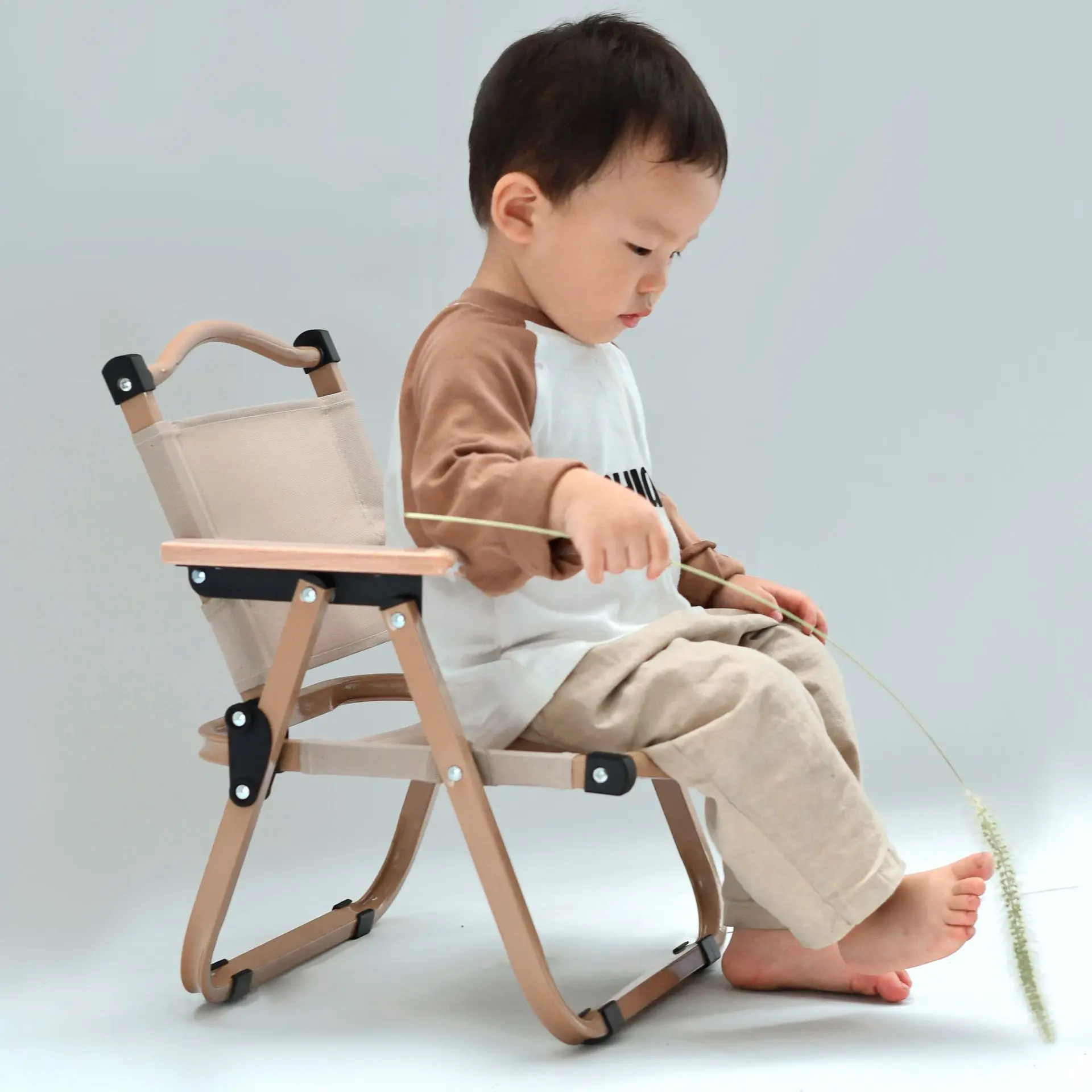 Silla plegable al aire libre para niños, silla Kemet para bebé, Mini respaldo de Picnic, silla pequeña de playa con respaldo - imagen 2