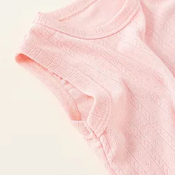 Conjunto de verano niño sin mangas rosa con flores y pantalón corto