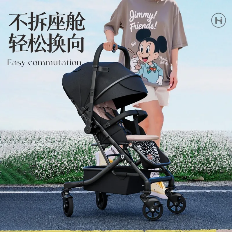 Cochecito de bebé plegable, ligero, reversible, que puede sentarse y acostarse en ambos direcciones. - imagen 2