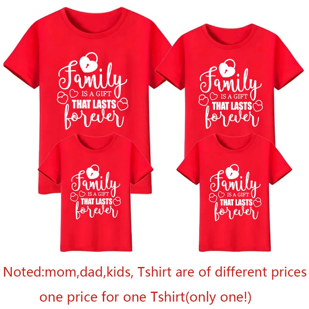 Conjunto A juego para el Día de San Valentín, camiseta informal con estampado para mamá, papá, hija e hijo, es un regalo que dura para siempre - imagen 3