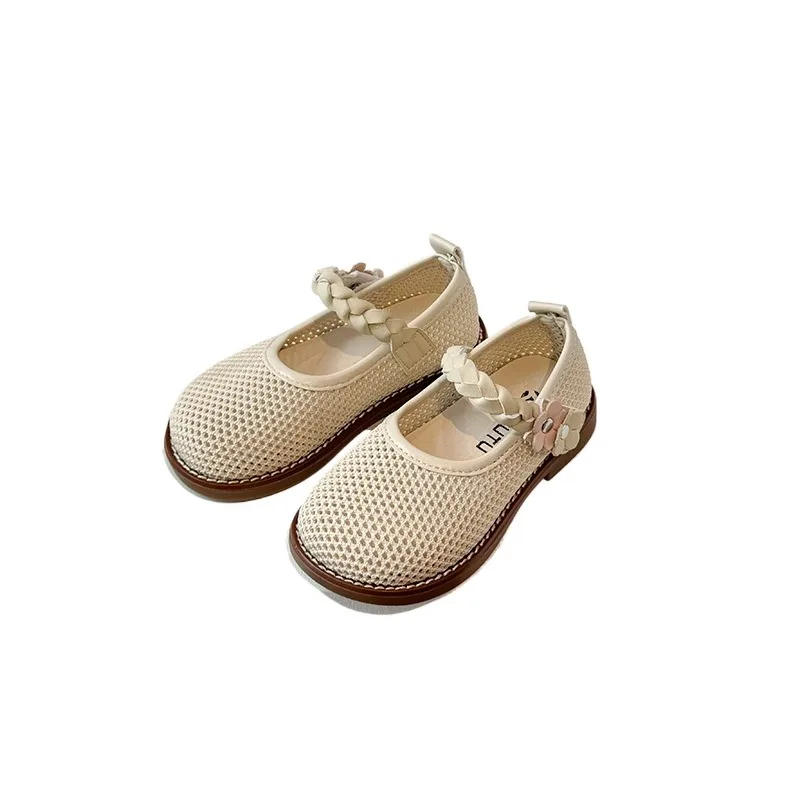 Sandalias para niñas, zapatos deportivos informales para niños, zapatos planos sencillos de malla para exteriores, cómodos y antideslizantes, otoño 2025 - imagen 5