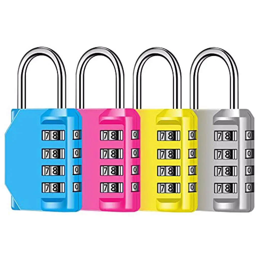 Dispositivo de bloqueo de candado con contraseña, cerraduras de seguridad, combinación reiniciable, código de dígitos, caja de equipaje, dispositivos de candados, 4 Uds.