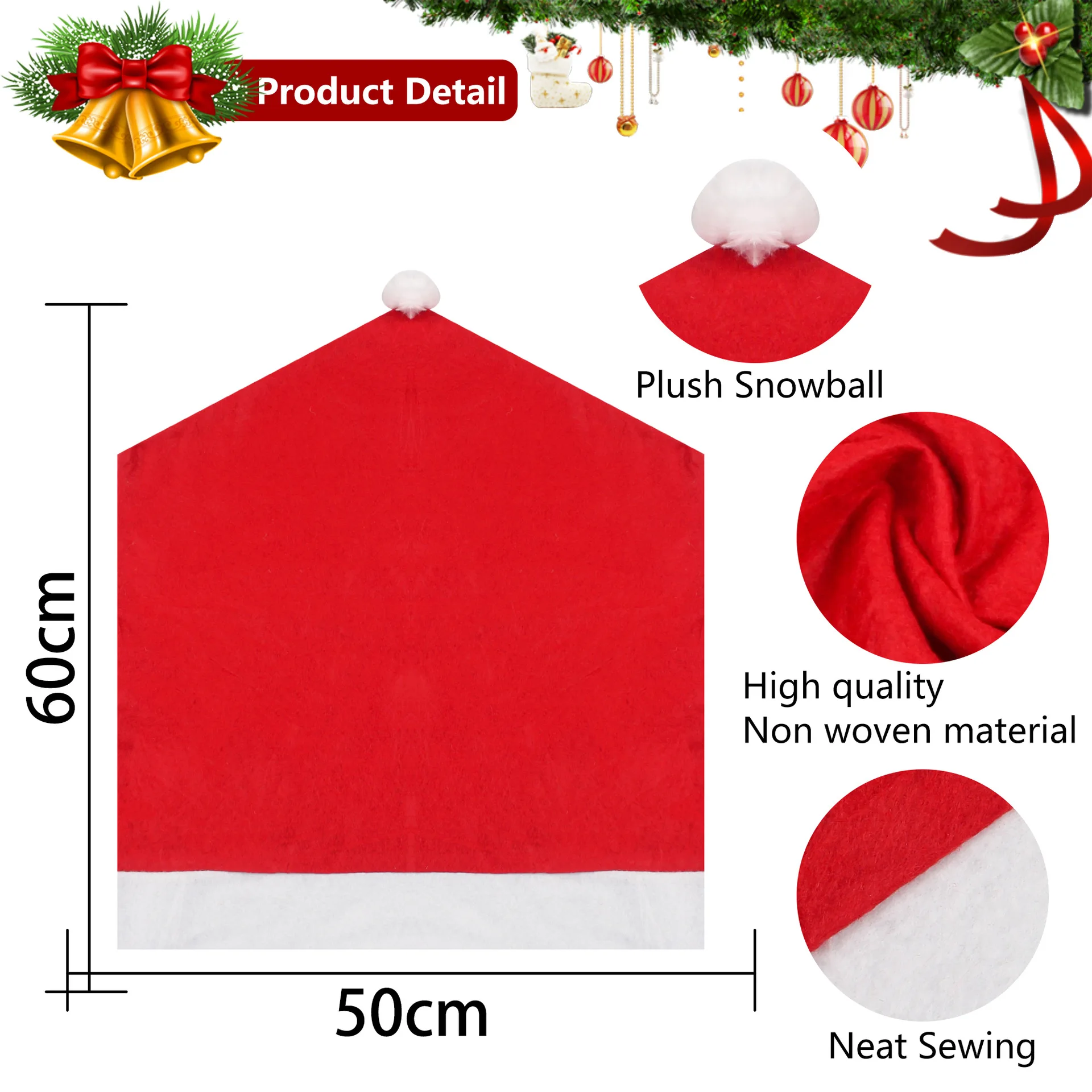 Funda navideña para silla con bola de dragones, decoración de mesa de Navidad, funda protectora para silla de comedor y cocina, decoración del hogar, suministros para fiesta de Navidad - imagen 5