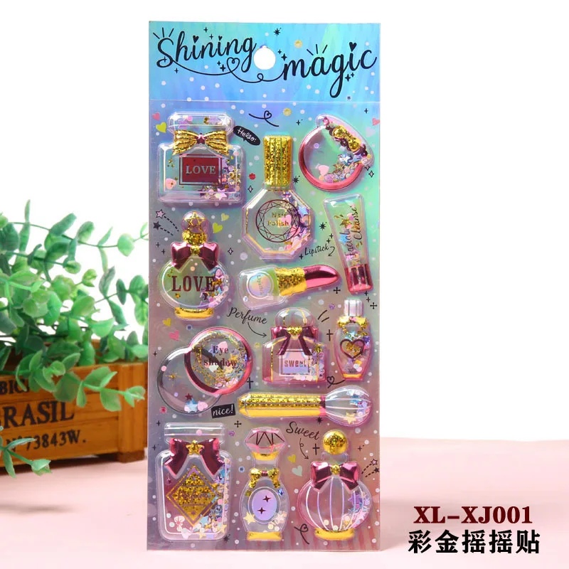 Pegatinas 3D con purpurina para manualidades infantiles y álbumes - imagen 2