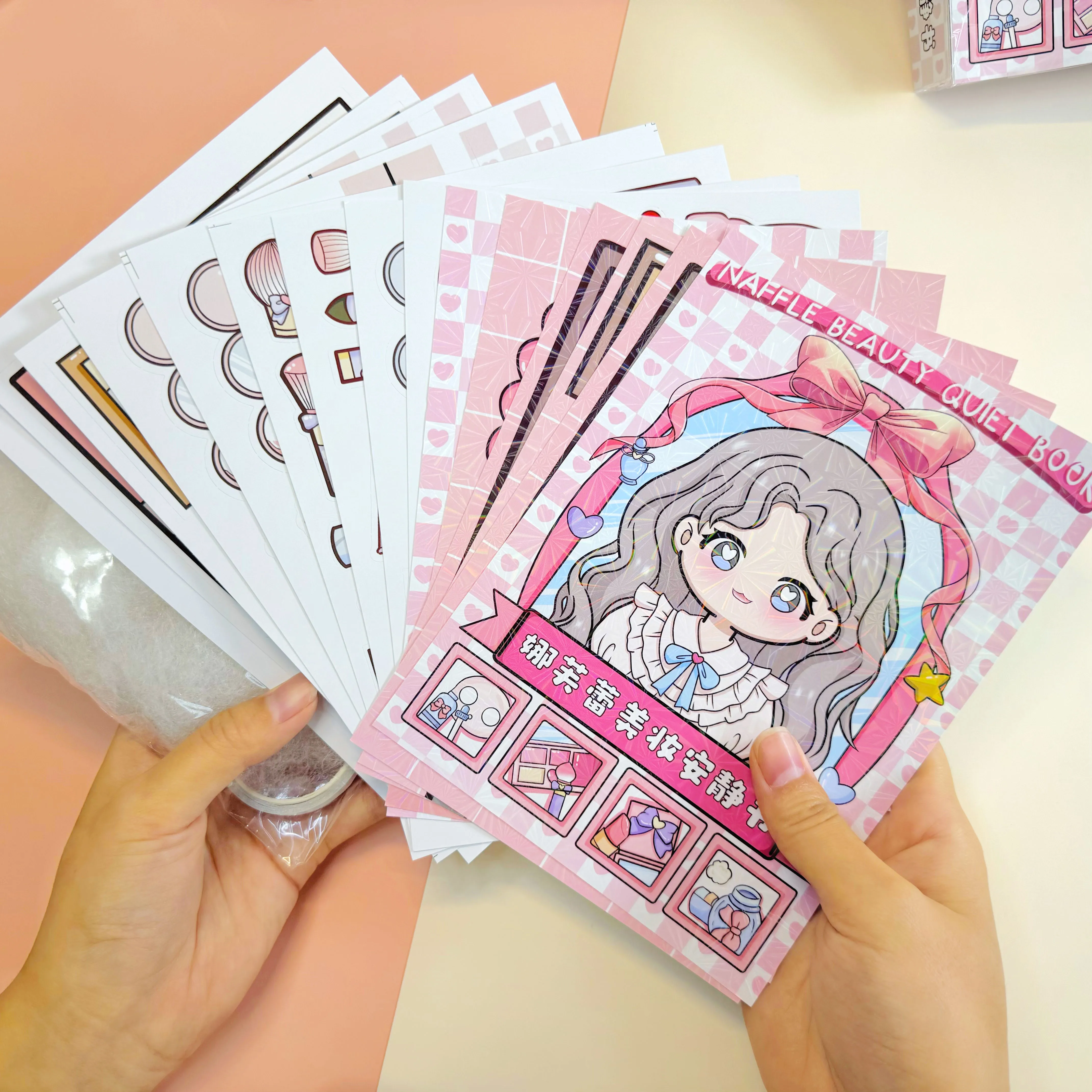 Tirado de corazón femenino bonito para niña, paquete de Material educativo hecho a mano, libro silencioso con reducción de estrés, libro de juguete creativo para estudiantes - imagen 2