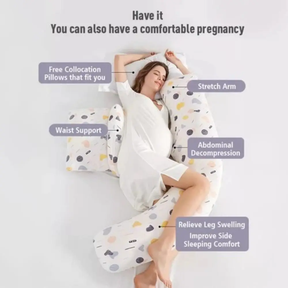 Nuevo Almohada de lactancia multifuncional, almohada de protección de cintura suave desmontable, almohada de embarazo en forma de U, soporte para respaldo - imagen 3