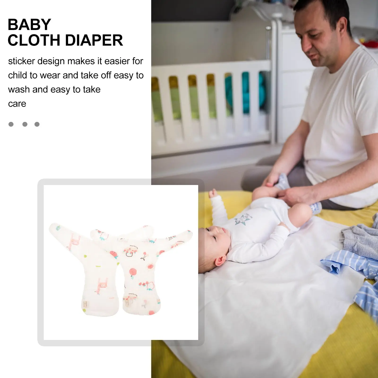 Pañales de algodón puro para bebé, paño lavable reutilizable, talla de 0 a 3 meses, pantalones de pañales infantiles suaves y transpirables, 2 uds.