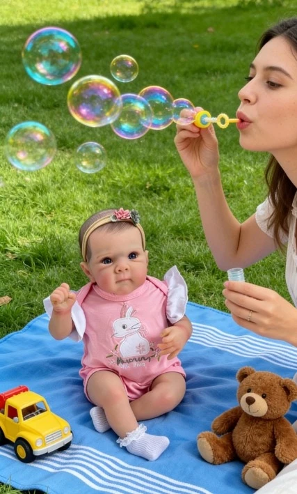 NPK 17 ''Beborn Bettie cara bonita bebé pintura 3D piel con muchos detalles venas tela suave cuerpo realista muñecas de bebé fofinas - imagen 5