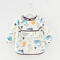Babero bandana impermeable con mangas largas y bolsillo