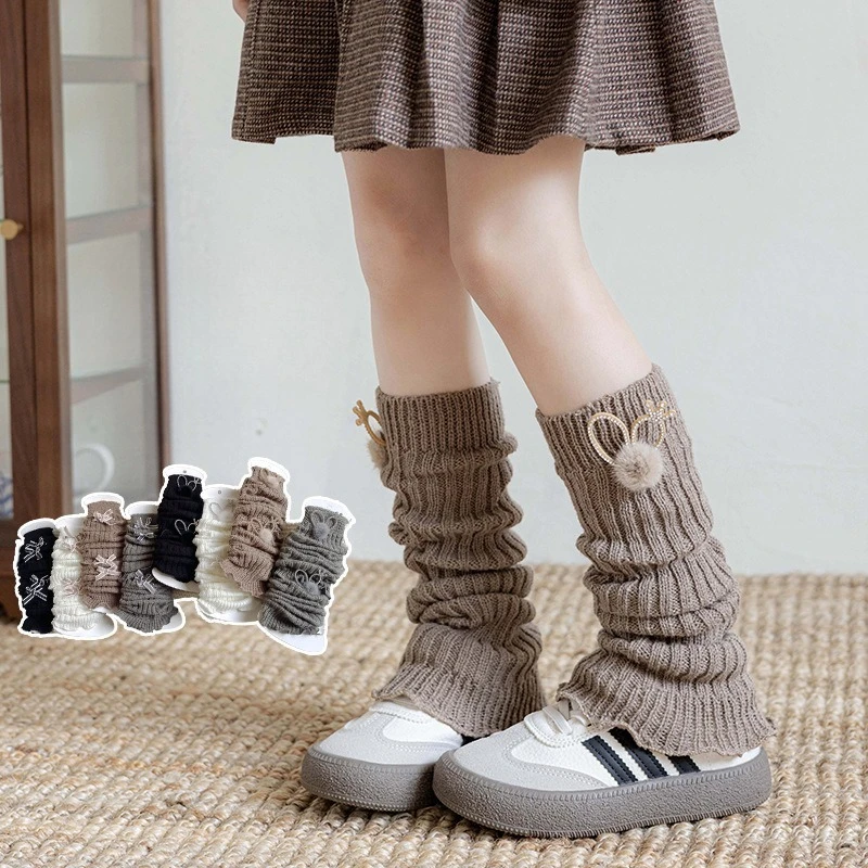 Calentadores de piernas de pantorrilla para niñas con orejas de Rubbit, calcetines dulces de moda para niñas, calentadores de piernas de algodón suave para otoño, calcetines hasta la rodilla - imagen 2